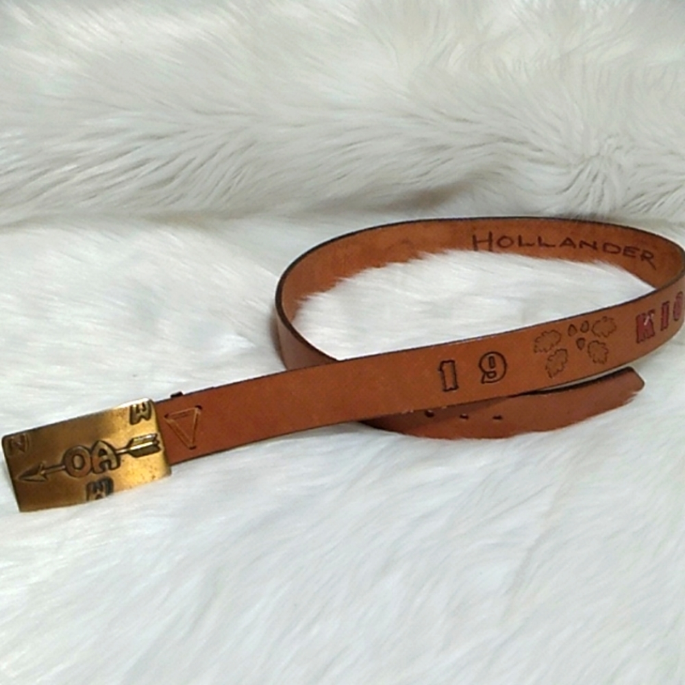 1975 Boy Scouts Of America Order Of The Arrow Brass Buckle/Leather Belt